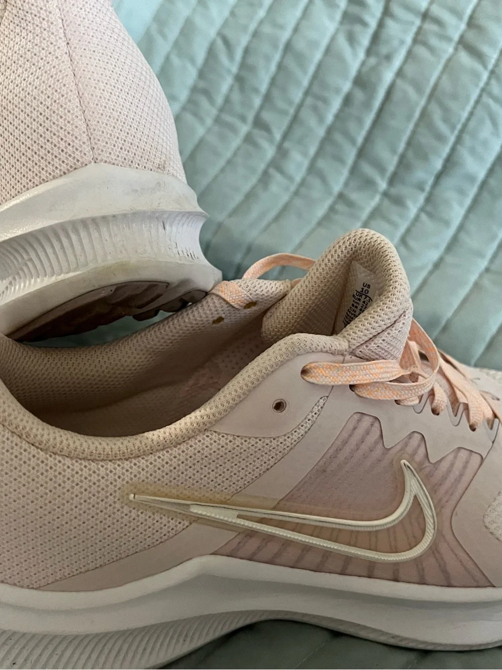 Nike Women’s Light Pink Mesh Running Shoes with White Swoosh